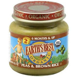 Load image into Gallery viewer, Earth&#39;s Best Baby Foods Baby Peas/Brn Rice (12x4OZ )